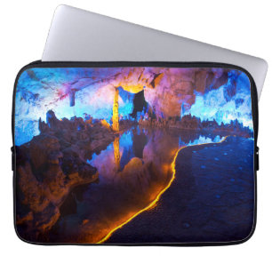 Lights in Reed Flute Cave, China Laptop Sleeve