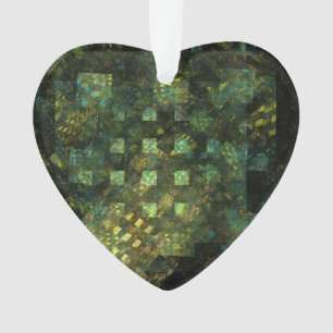 Lights in the City Abstract Art Acrylic Heart Ornament