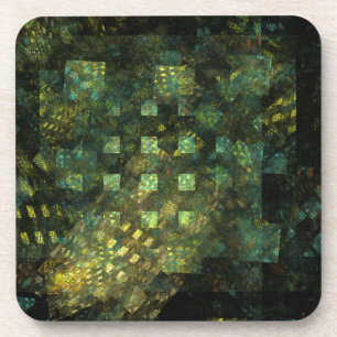 Lights in the City Abstract Art Cork Coaster