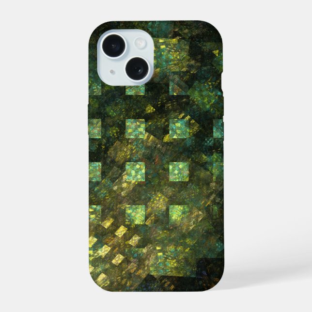 Lights in the City Abstract Art iPhone 15 Case (Back)