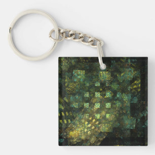 Lights in the City Abstract Art Key Ring