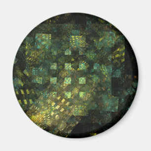 Lights in the City Abstract Art Round Magnet