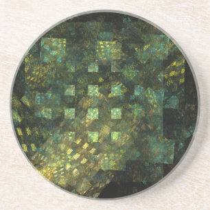 Lights in the City Abstract Art Sandstone Coaster