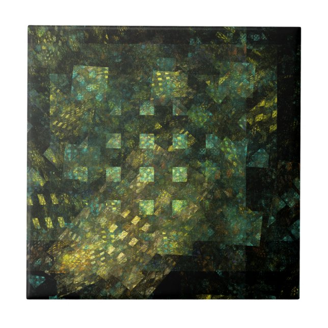 Lights in the City Abstract Art Tile (Front)