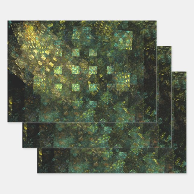 Lights in the City Abstract Art Wrapping Paper Sheet (Set)