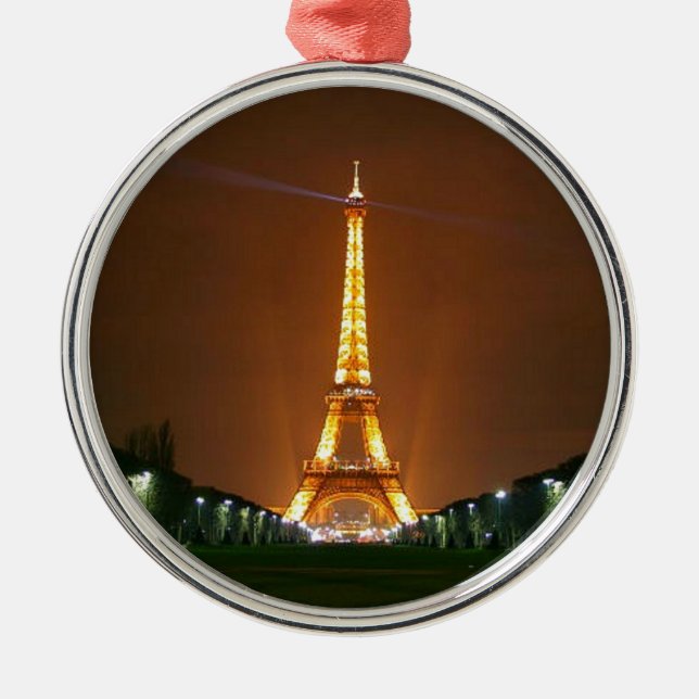 Lights of the Eiffel Tower Metal Ornament (Front)