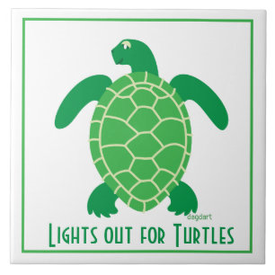 Lights Out for Turtles Ceramic Tile