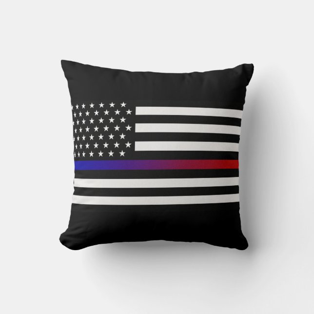 Lights & Siren Thin Line Flag Cushion (Front)