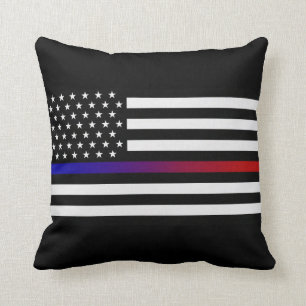 Lights & Siren Thin Line Flag Cushion