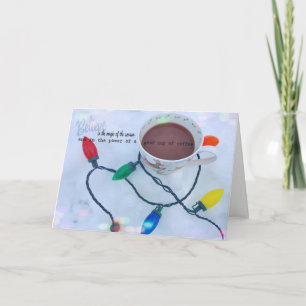 LIGHTS SNOW COFFEE Greeting Card