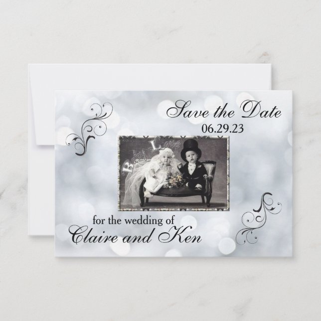 Lights Snow Glitter Sparkles - 3x5 Save the Date (Front)