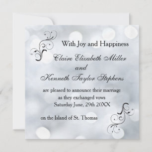 Lights Snow Glitter Sparkles Wedding Announcement
