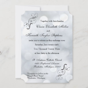 Lights Snow Glitter Sparkles Wedding Invitation