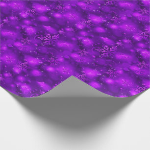 Lights & Snowflakes, Purple - Christmas Wrapping Paper