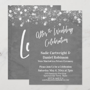 Lights Texture After the Wedding Celebration Grey Invitation