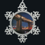 Lights under the bridge snowflake pewter christmas ornament<br><div class="desc">Lights under the bridge - Photograph</div>