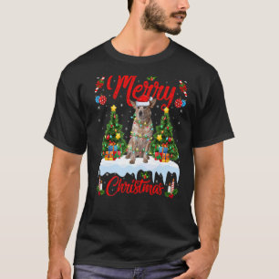 Lights Xmas Tree Santa Australian Cattle Dog Chris T-Shirt