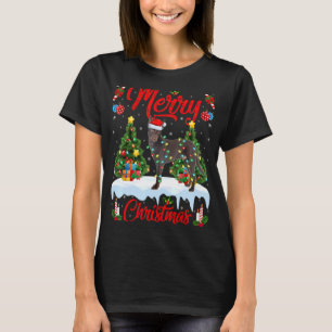 Lights Xmas Tree Santa Australian Kelpie Dog Chris T-Shirt