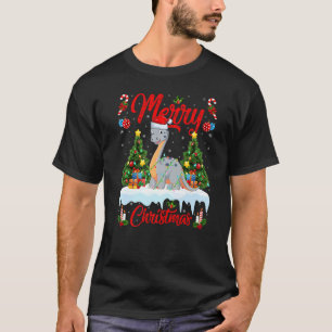 Lights Xmas Tree Santa Diplodocus Dinosaur Christm T-Shirt