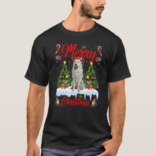 Lights Xmas Tree Santa Great Pyrenees Dog Christma T-Shirt