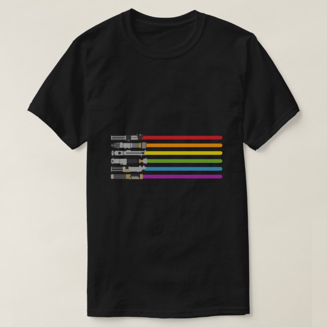 Lightsaber Rainbow Essential T-Shirt (Design Front)