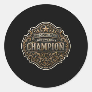 Lightweight Champion Mma Boxing Kickboxing Champ B Classic Round Sticker