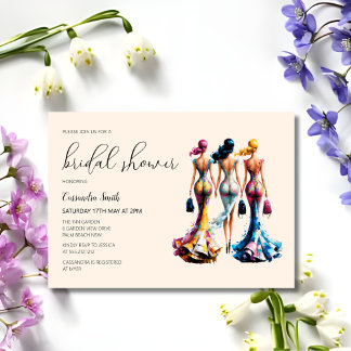 Lightweight Dressing Women Bridal Shower  Invitation