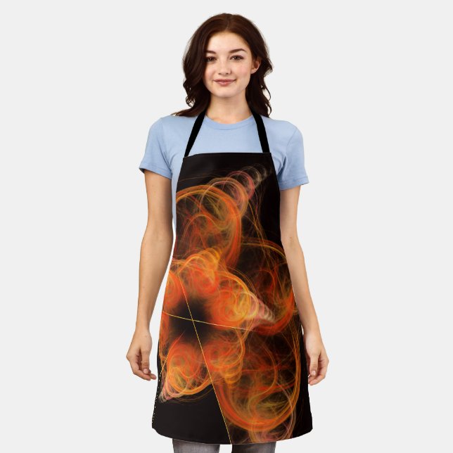 Lightworks Abstract Art Fractal of Fiery Energy Apron (Worn)