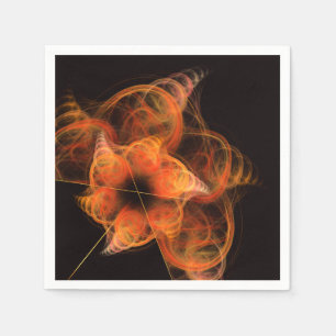 Lightworks Abstract Art Fractal of Fiery Energy Napkin