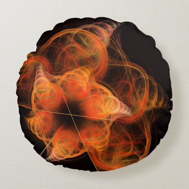 Lightworks Abstract Art Round Pillow (Front)