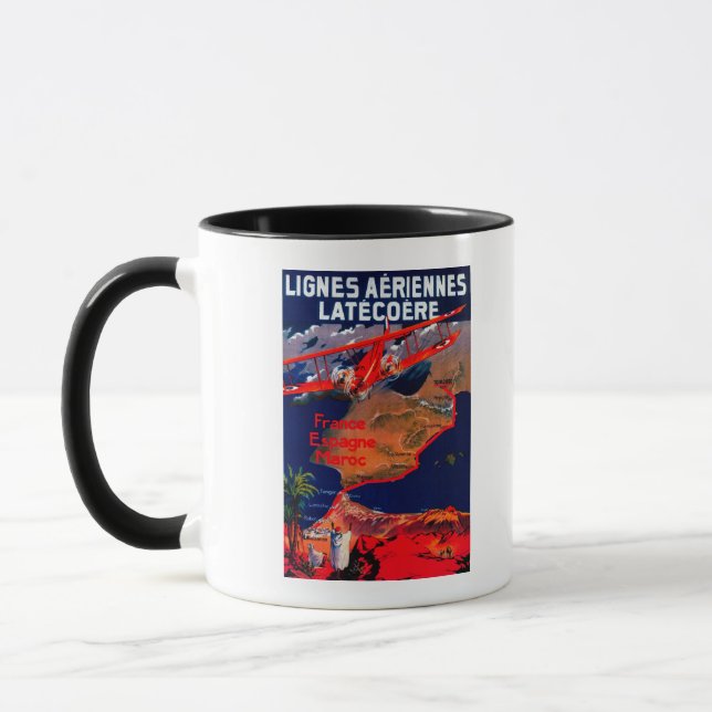 Lignes Aeriennes Latecoere Vintage Poster Mug (Left)