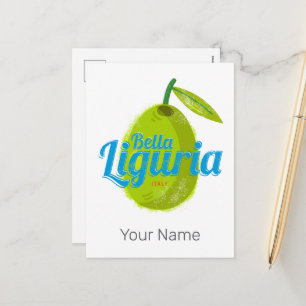 Liguria Retro Olive Italy Vintage Holiday Souvenir Postcard