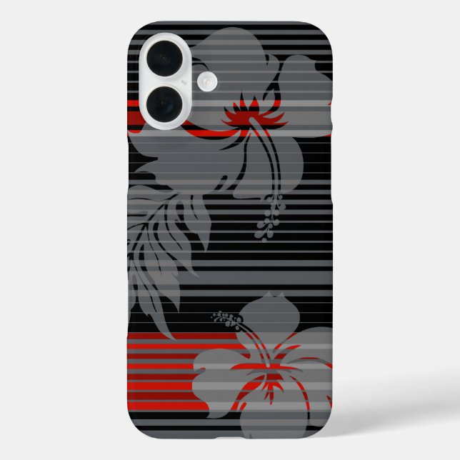 Lihue Hibiscus Stripe Hawaiian Case-Mate iPhone Case (Back)