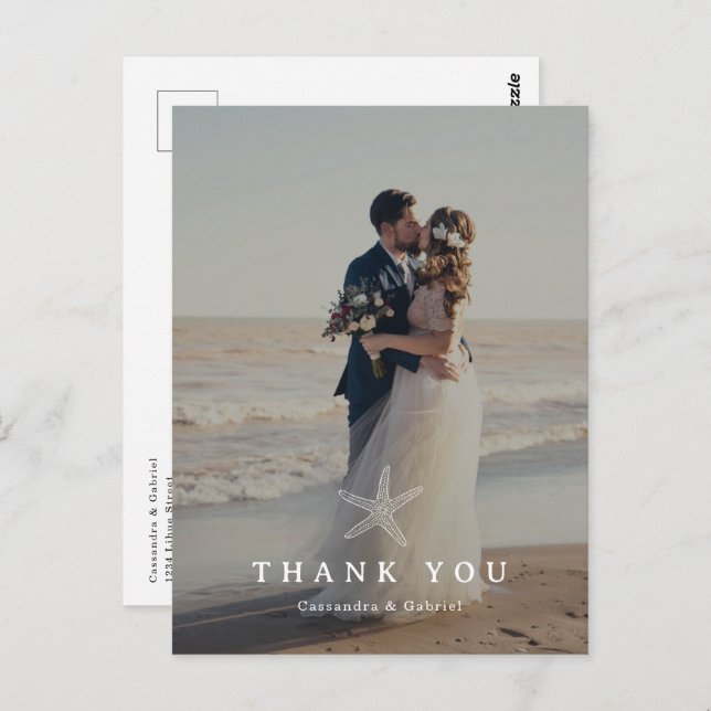 Lihue Wedding Photo Thank You Postcard (Front/Back)