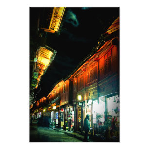 Lijiang Old Town Night Market in China Photo Print