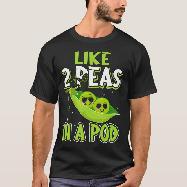 Like 2 Peas In A Pod Funny Vegetable T-Shirt (Front)