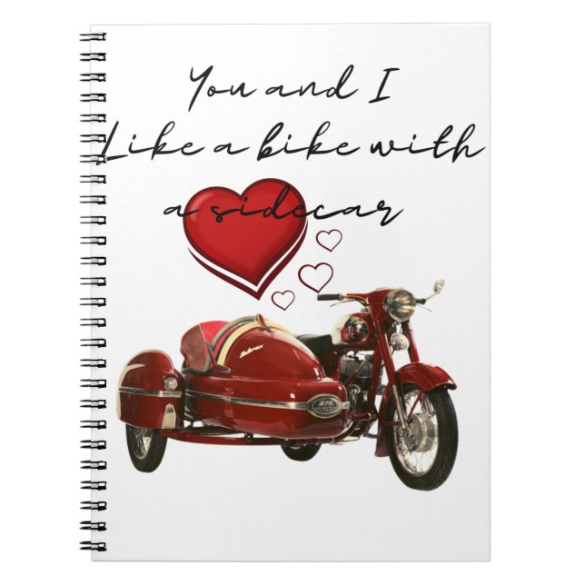 Like a bike with a sidecar notebook (Front)
