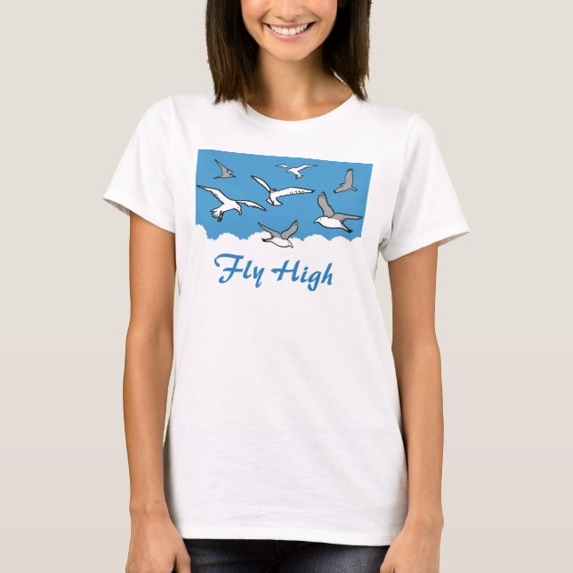 Like a bird - flying high. Birds in flight on a T-Shirt (Front)