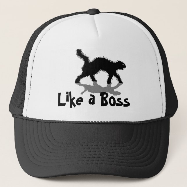 like a boss black cat funny hat (Front)