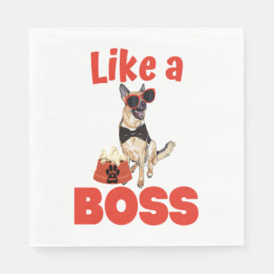 Like A Boss German Shepherd Napkin