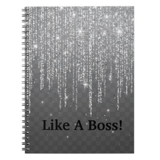 Like a boss glitter notebook