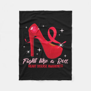 Like A Boss Heart Health Heart Disease Awareness Fleece Blanket