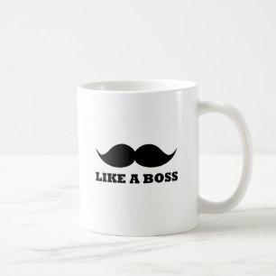 LIKE A BOSS, moustache design Coffee Mug