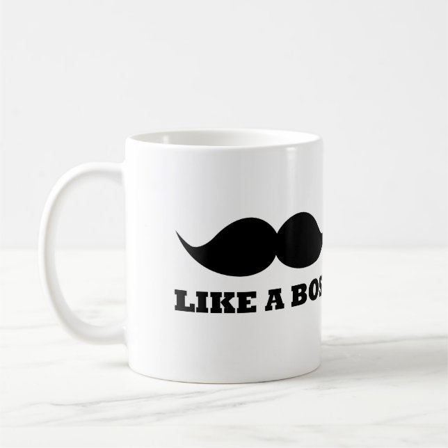 LIKE A BOSS, moustache design Coffee Mug (Left)