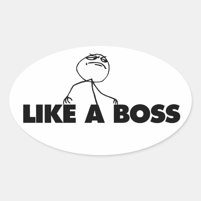 Like a BOSS Oval Sticker (Front)