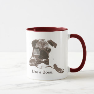 Like a Boss Pug & Fine Wine Coffee Mug