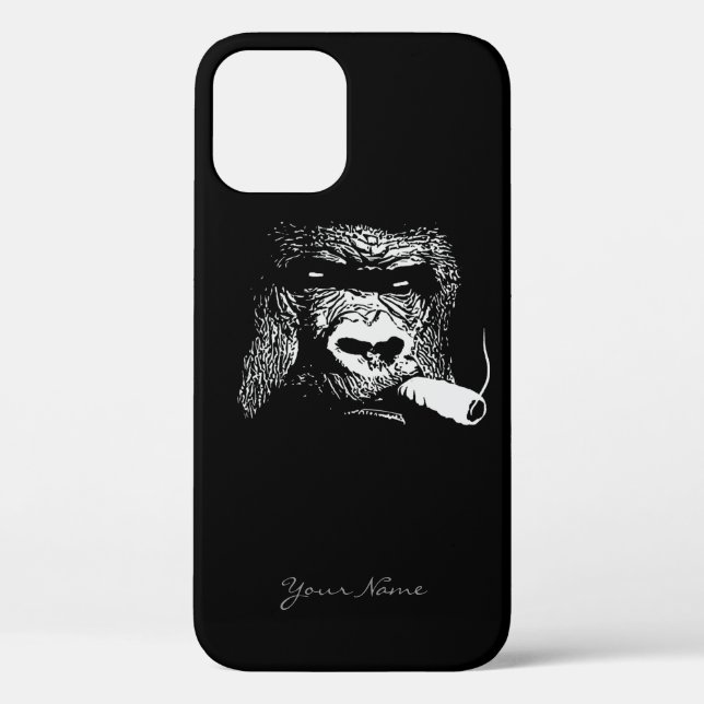 Like a Boss Smoking Gorilla Custom Name Case-Mate iPhone Case (Back)