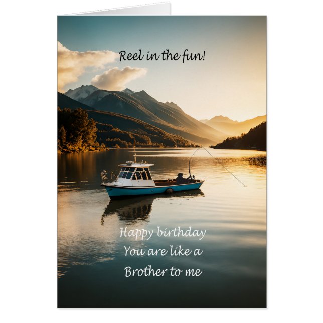 Like A Brother To Me Fishing From a Boat Birthday (Front)