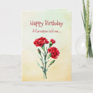 Like a Carnation Your Birthday Personalities  Card
