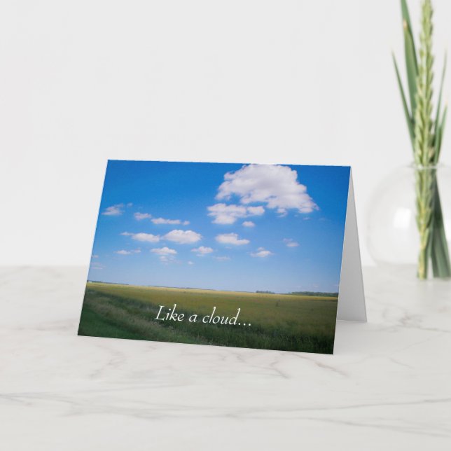 "Like a cloud" Poem Greeting Card (Front)
